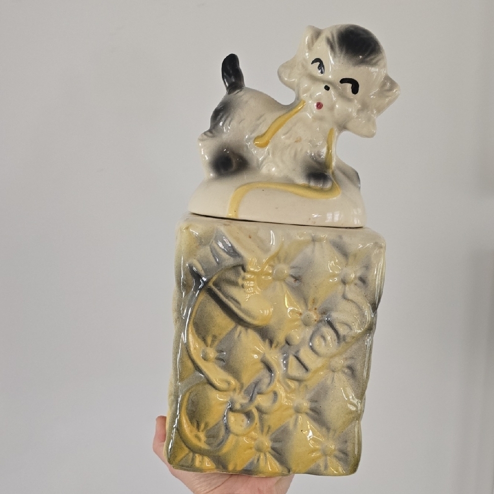 Vintage 1950s American Bisque Puppy Dog Poodle Vintage Cookie Jar